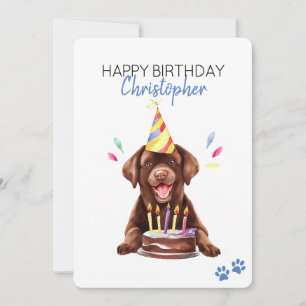 Chocolade Lab Hond Gepersonaliseerd Gelukkige Verj Kaart