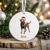 Chocolade Lab Hond Gepersonaliseerde Kerst Keramisch Ornament