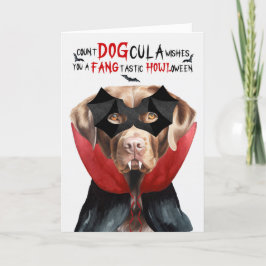 Chocolade Lab Hond Grappig Count DOGcula Halloween Feestdagen Kaart