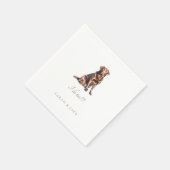 Chocolade Lab Hond Huwelijks Servetten op Maat (Hoek)