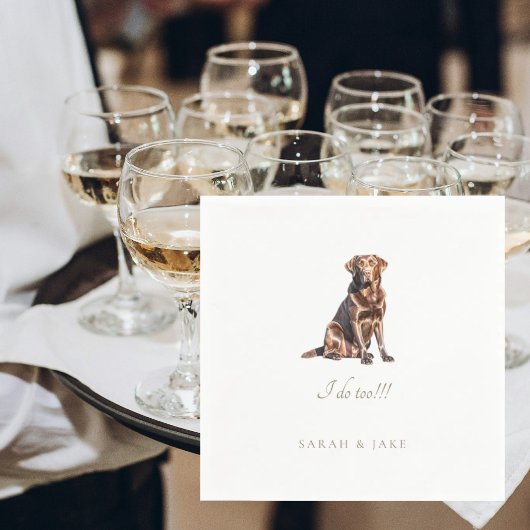 Chocolade Lab Hond Huwelijks Servetten op Maat