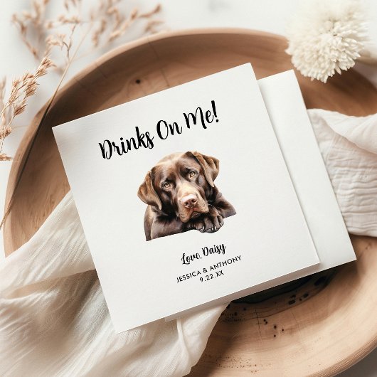 Chocolade Lab hond huwelijksfeest Servet