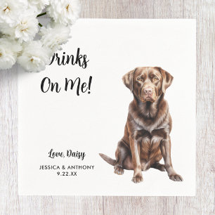 Chocolade Lab hond huwelijksfeest Servet