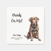 Chocolade Lab hond huwelijksfeest  Servet (Voorkant)