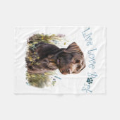 Chocolade Lab Hond Mam Bloemen Fleece Deken (Voorkant (Horizontaal))
