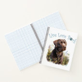 Chocolade Lab Hond Mam Bloemen Notitieboek (Binnen)