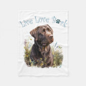 Chocolade Lab Hond Moeder Bloem Fleece Deken (Voorkant)