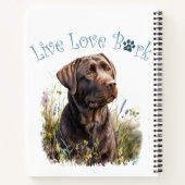 Chocolade Lab Hond Moeder Bloem Notitieboek (Achterkant)