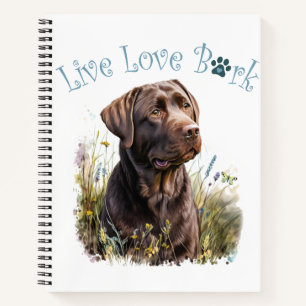 Chocolade Lab Hond Moeder Bloem Notitieboek