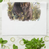 Chocolade Lab Hond Moeder Bloem Theedoek (Gevouwen)