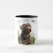 Chocolade Lab Hond Moeder Bloemstuk Mok (Midden)