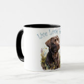 Chocolade Lab Hond Moeder Bloemstuk Mok (Voorkant links)