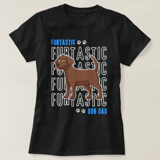 Chocolade Lab Hond Papa Labrador Retriever Furtast T-shirt (Design voorkant)