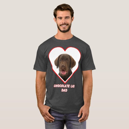 Chocolade lab Hond Papa T-shirt (Voorkant volledig)