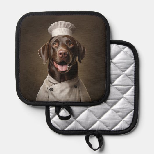 Chocolade Lab Hondenkok Pannenlap (Voorkant / Achterkant)