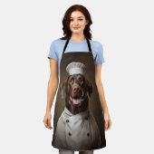 Chocolade Lab Hondenkok Schort (Gedragen)