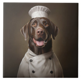 Chocolade Lab Hondenkok Tegeltje