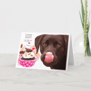 Chocolade Lab I Love You Card - Cupcake-kaart Kaart