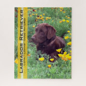 Chocolade Lab in California Poppy Patch Legpuzzel (Verticaal)