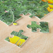 Chocolade Lab in California Poppy Patch Legpuzzel (Zijkant)