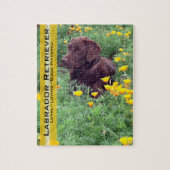 Chocolade Lab in California Poppy Patch Legpuzzel (Verticaal)