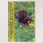 Chocolade Lab in California Poppy Patch Legpuzzel (Verticaal)
