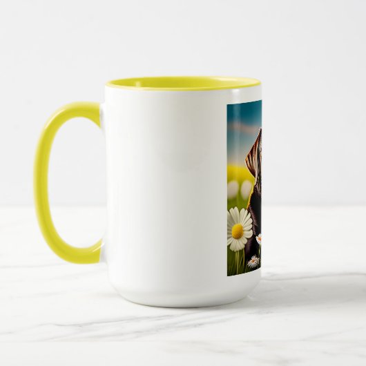 Chocolade Lab in Daisies Mok (Links)