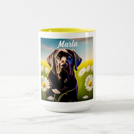 Chocolade Lab in Daisies Mok (Midden)