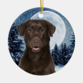 Chocolade Lab Keramisch Ornament (Voorkant)