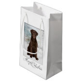 Chocolade Lab kerstcadeau Klein Cadeauzakje (Achterkant Gekanteld)