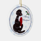 Chocolade Lab Kerstkerstkerstkerstkerstkerstkerstk Keramisch Ornament (Rechts)