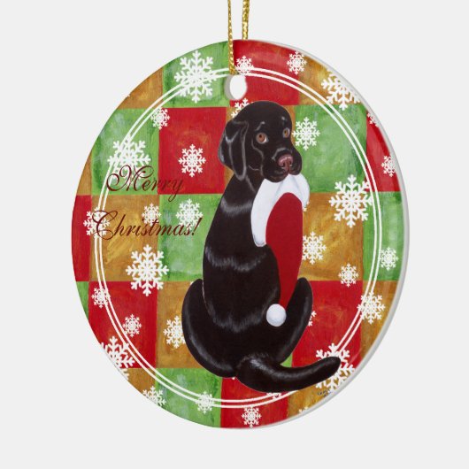 Chocolade Lab Kerstkerstkerstkerstkerstkerstkerstk Keramisch Ornament (Links)