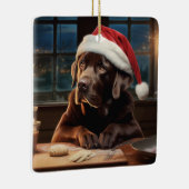 Chocolade Lab Kerstkoekjes Feestelijke vakantie Keramisch Ornament (Rechts)