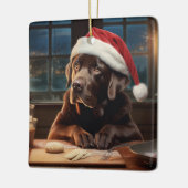 Chocolade Lab Kerstkoekjes Feestelijke vakantie Keramisch Ornament (Links)