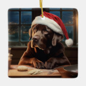 Chocolade Lab Kerstkoekjes Feestelijke vakantie Keramisch Ornament (Voorkant)