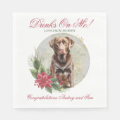Chocolade Lab Kerstmis Hond Foto Servet (Voorkant)