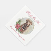 Chocolade Lab Kerstmis Hond Foto Servet (Hoek)