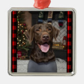 Chocolade Lab Kerstversiering Metalen Ornament (Voorkant)