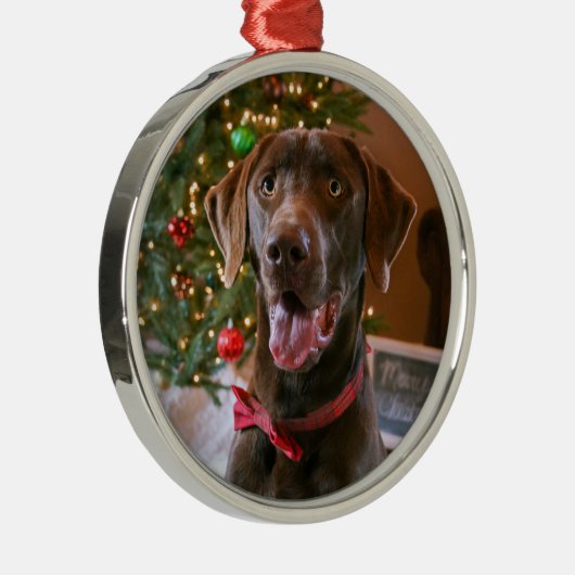 Chocolade Lab Kerstversiering Metalen Ornament (Rechts)