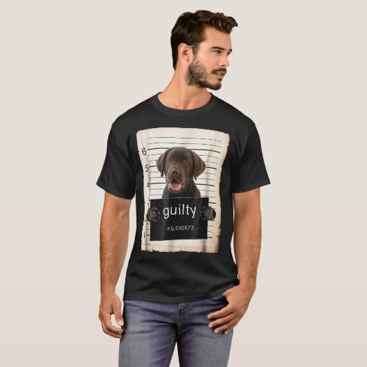 Chocolade lab Labrador Dog mok heeft slechte badmi T-shirt (Voorkant volledig)