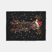 Chocolade Lab Labrador-kerstboom Light Pajama Fleece Deken (Voorkant (Horizontaal))
