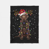 Chocolade Lab Labrador-kerstboom Light Pajama Fleece Deken (Voorkant)