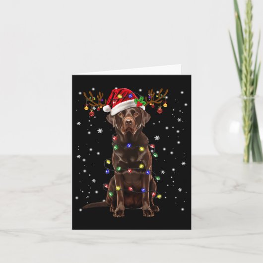 Chocolade Lab Labrador-kerstboom Light Pajama Kaart (Voorkant)