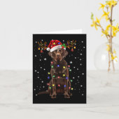 Chocolade Lab Labrador-kerstboom Light Pajama Kaart (Gele Bloem)
