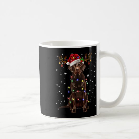Chocolade Lab Labrador-kerstboom Light Pajama Koffiemok (Rechts)