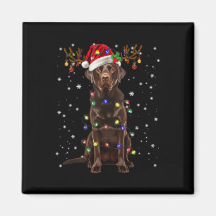 Chocolade Lab Labrador-kerstboom Light Pajama Magneet