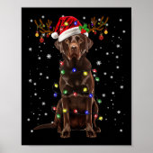 Chocolade Lab Labrador-kerstboom Light Pajama Poster (Voorkant)