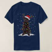 Chocolade Lab Labrador-kerstboom Light Pajama T-shirt (Design voorkant)