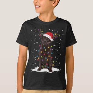 Chocolade Lab Labrador-kerstboom Light Pajama T-shirt