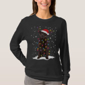 Chocolade Lab Labrador-kerstboom Light Pajama T-shirt (Voorkant)